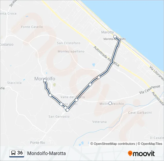 36 Bus Line Map