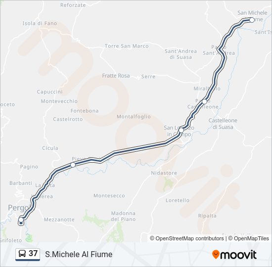 Percorso linea bus 37