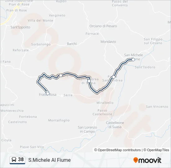 38 Bus Line Map