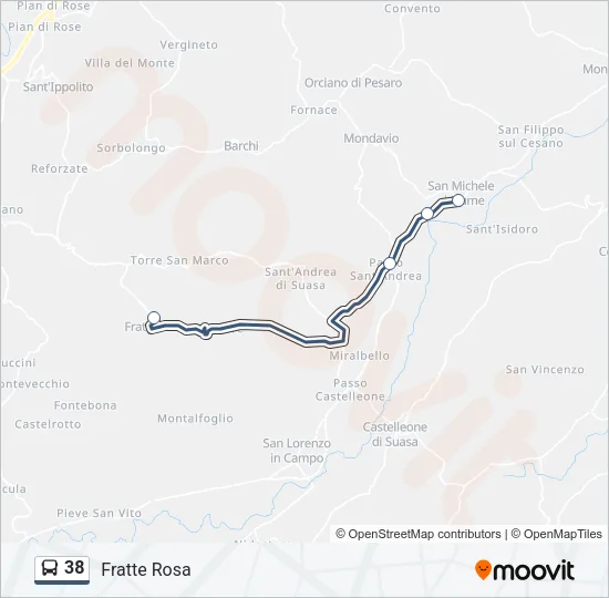38 Bus Line Map