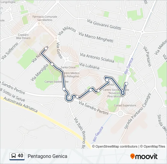 40 Bus Line Map