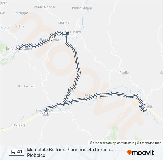 41 bus Line Map