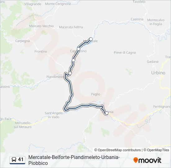 41 Bus Line Map