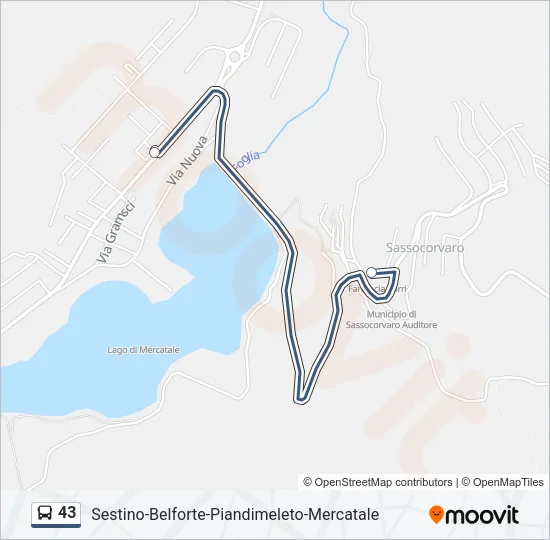 43 Bus Line Map
