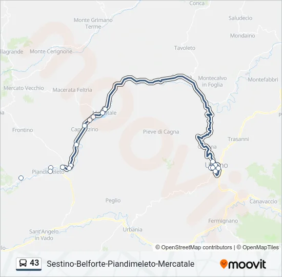 43 Bus Line Map