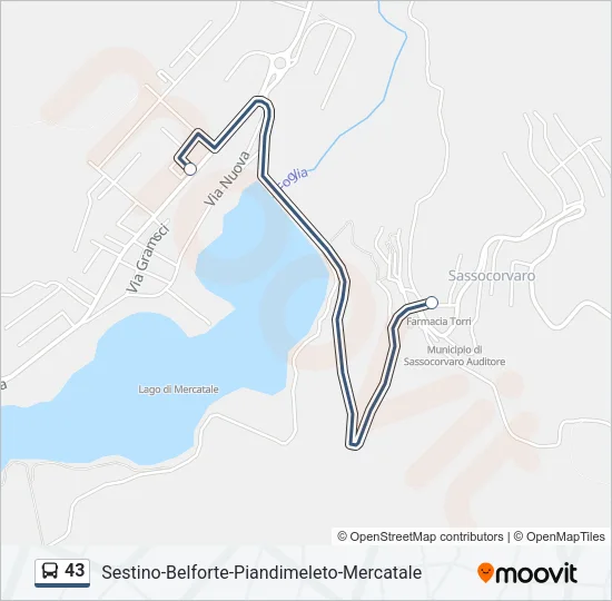 43 Bus Line Map