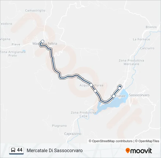 44 Bus Line Map