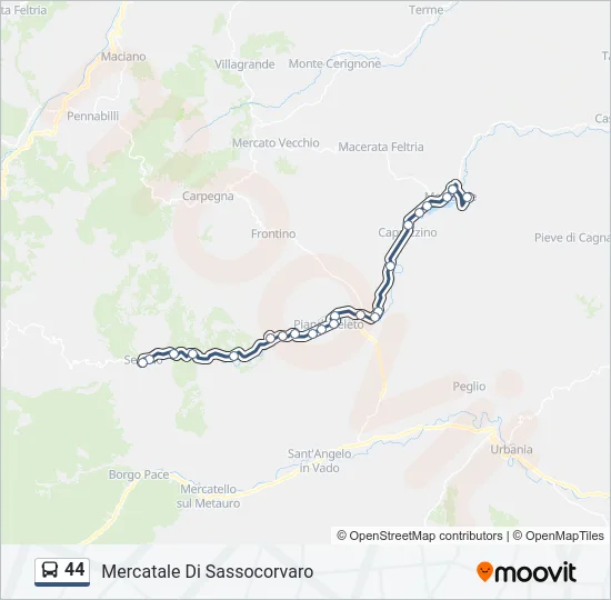 44 Bus Line Map