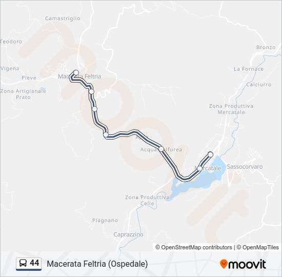 Percorso linea bus 44