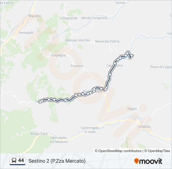 Percorso linea bus 44