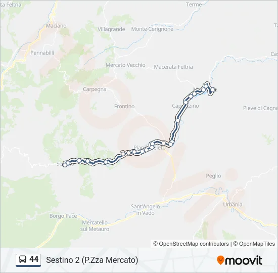 44 Bus Line Map