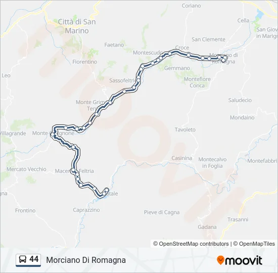 44 Bus Line Map