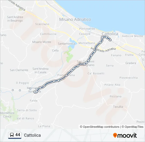 44 Bus Line Map