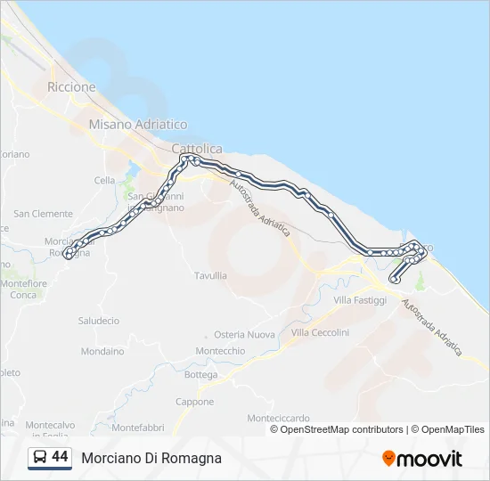 44 Bus Line Map