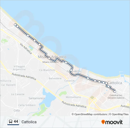 44 Bus Line Map