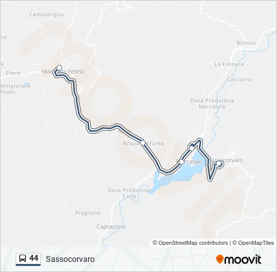 44 Bus Line Map