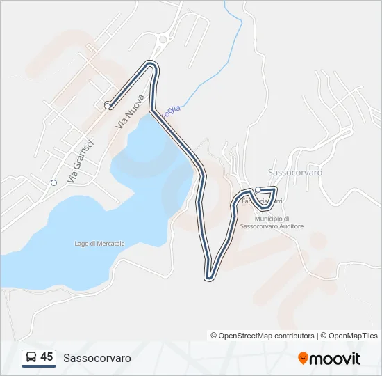 45 Bus Line Map