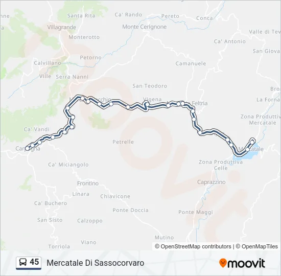 45 Bus Line Map