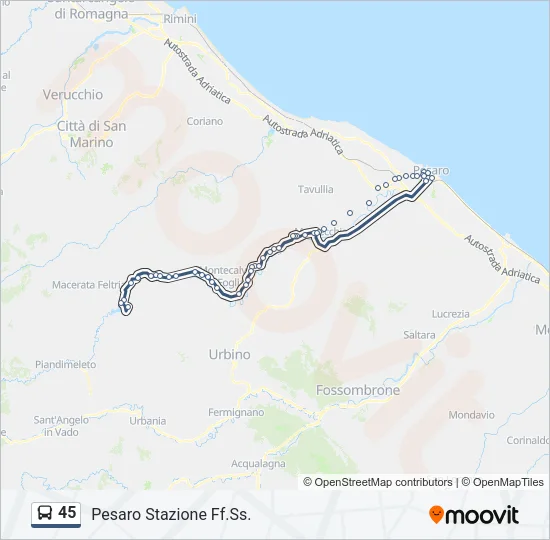 45 Bus Line Map