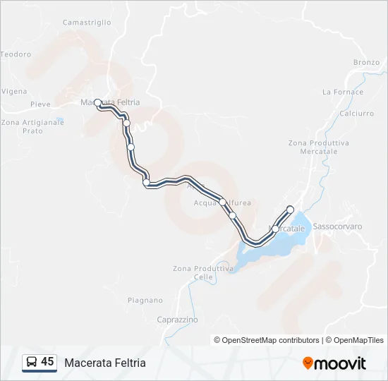 45 Bus Line Map
