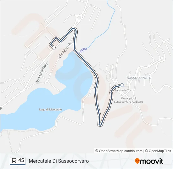 45 Bus Line Map