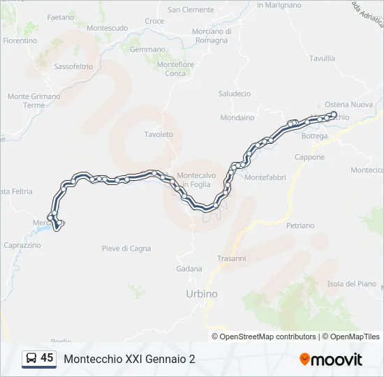 45 Bus Line Map