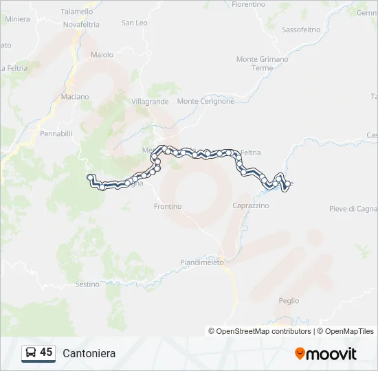 45 Bus Line Map