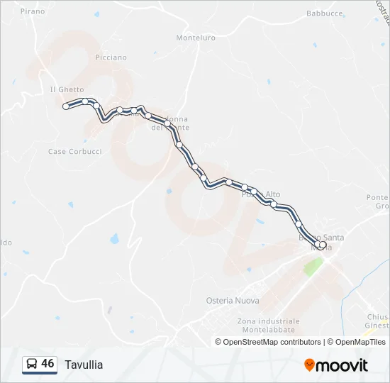46 Bus Line Map