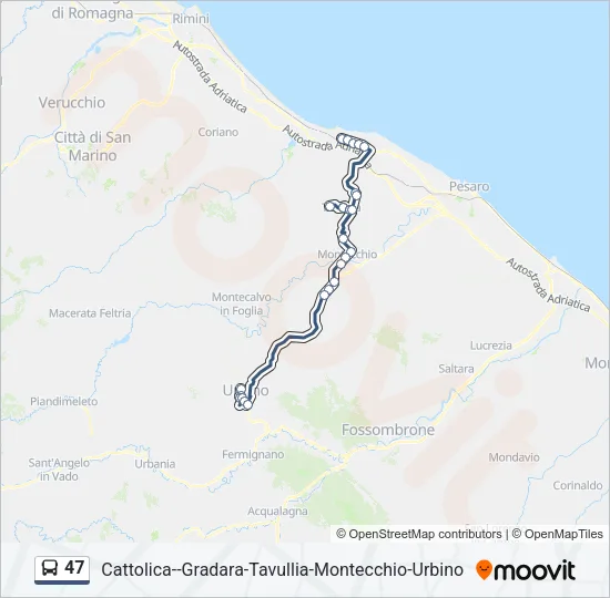 47 Bus Line Map