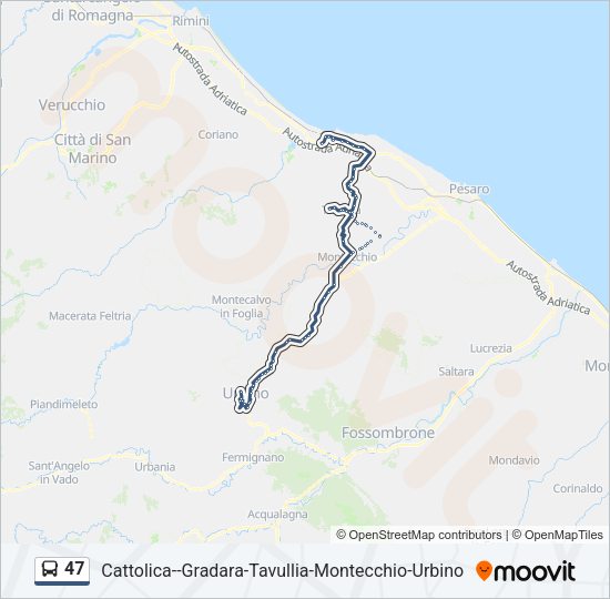 47 Bus Line Map