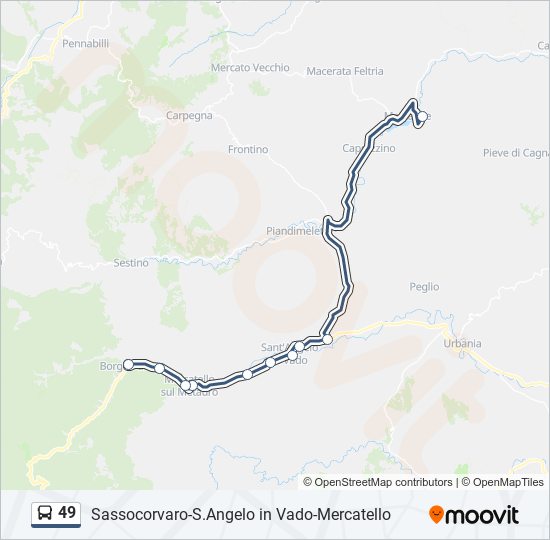 Percorso linea bus 49