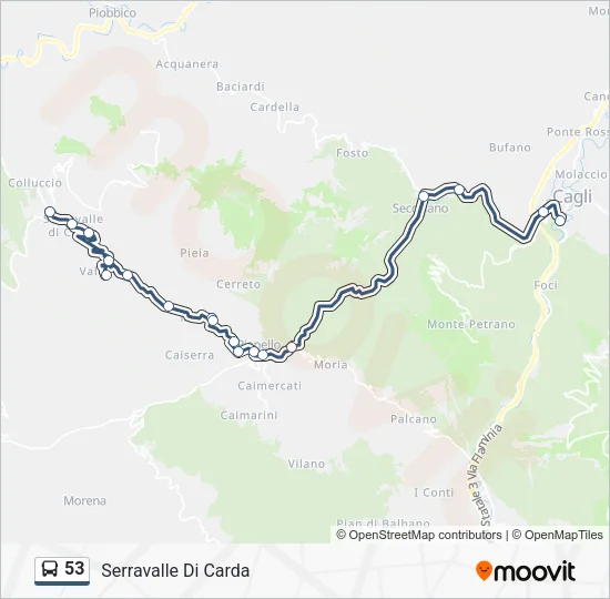 53 Bus Line Map