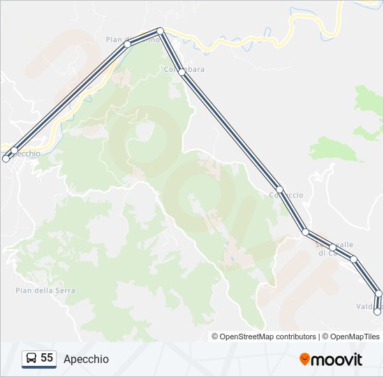 55 bus Line Map