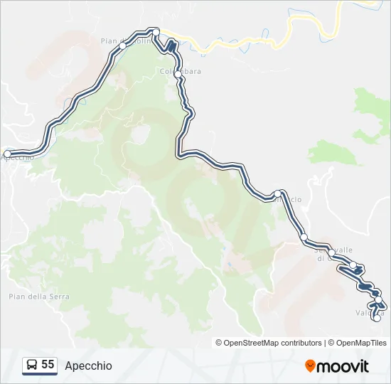 55 Bus Line Map