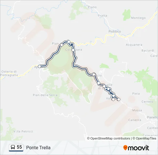 55 Bus Line Map