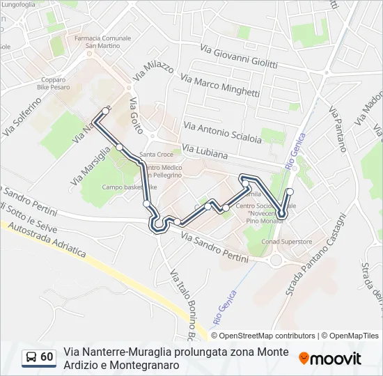 60 Bus Line Map