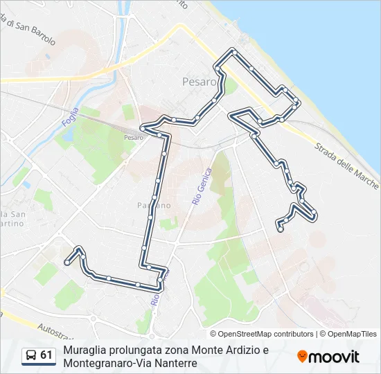 61 Bus Line Map