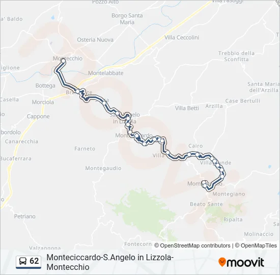 62 Bus Line Map