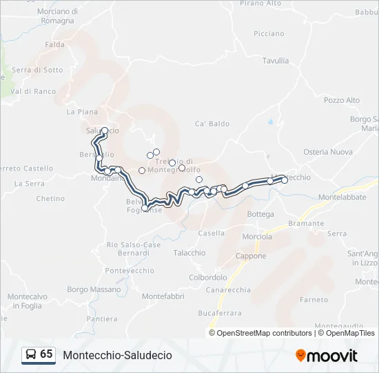 65 Bus Line Map
