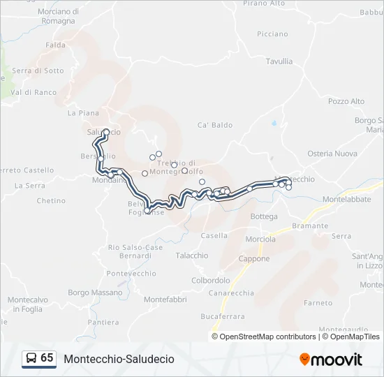 65 Bus Line Map