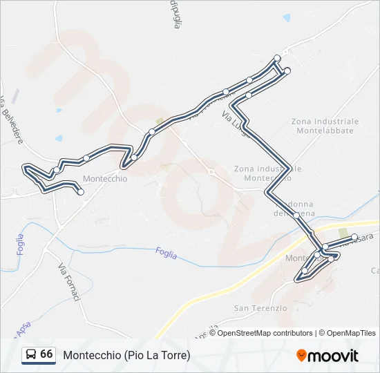 66 Bus Line Map