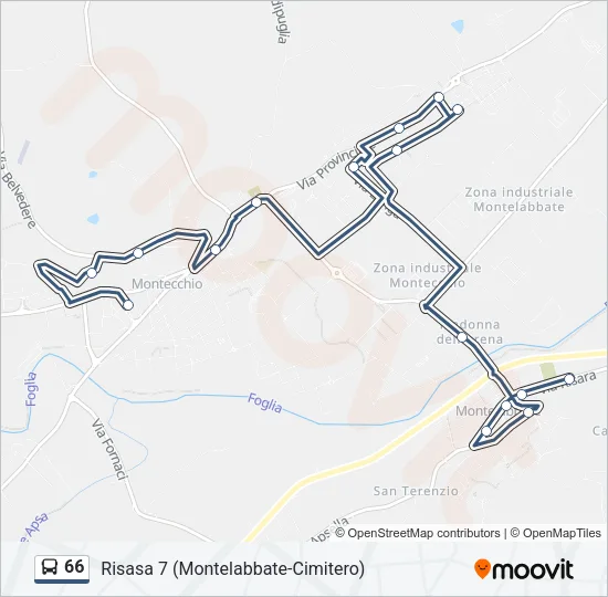 66 Bus Line Map