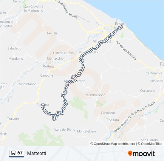 67 bus Line Map