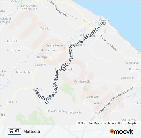 67 Bus Line Map