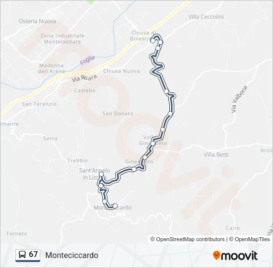 67 Bus Line Map
