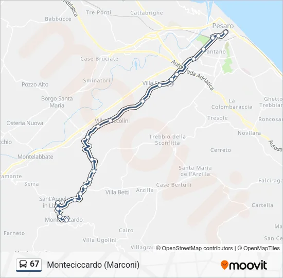 67 Bus Line Map
