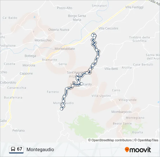 67 Bus Line Map