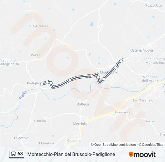 68 Bus Line Map