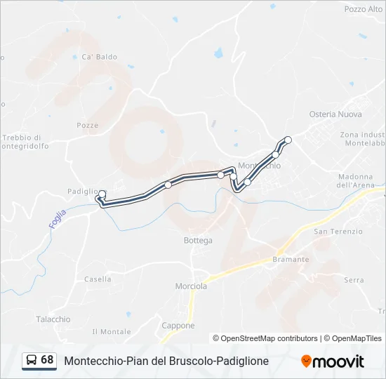 68 Bus Line Map