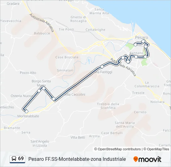 69 Bus Line Map
